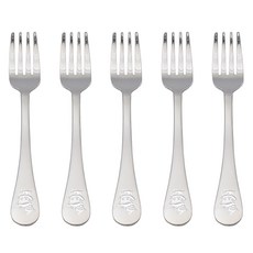 윌리브 아동용 토끼 고양이 샌딩 포크, 실버, 단품, 5개
