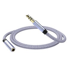 SPACE SHIELD 3.5mm 3 極 AUX 立體聲耳機音訊延長線, 1個, 灰色, 0.5m