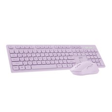지클릭커 OFFICE PRO 인체공학 무소음 무선 키보드 + 마우스 세트, WMK10, 퍼플, 일반형 퍼플, WMK10, 일반형