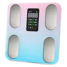 쿠잉 가정용 스마트 체성분 체지방 체중계, 핑크 + 스카이블루, 1개, SBF-B18PSB