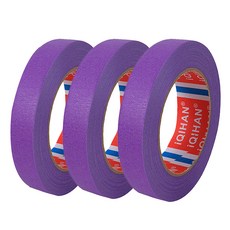 iQIHAN 칼라 마스킹 종이테이프 15mm x 15m, 퍼플, 3개