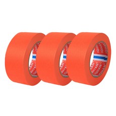 다다 칼라 마스킹 종이테이프 30mm x 15m, 오렌지, 3개