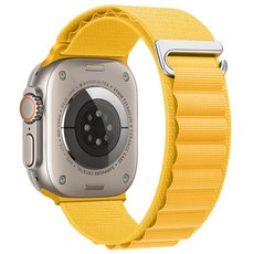 스마트워치 호환 NEW 알파인 루프 스트랩 밴드 AGR12 42 / 44 / 45 / 49mm, 옐로우, 1개