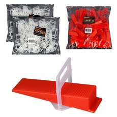 MONESPACE 磁磚平夾1.5mm 200p+楔子100p一套, 1組