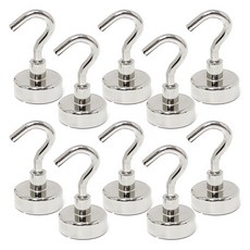 초강력 네오디움 후크 고리자석 25mm TJ10T, 실버, 10개