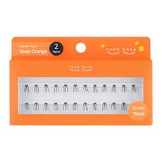 깜빡 인조 가닥속눈썹 패키지버전 11mm 띠크 2기둥, 띠크(블랙), 1개