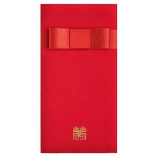 Maket Gamseong 紅色信封緞帶裝飾信封紅色紅色扁平絲帶, 1個