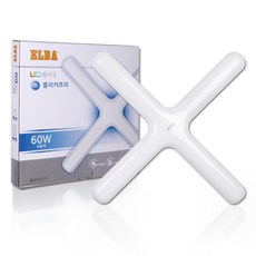 ELBA 멜리빙 번개표 LED 십자 천장등 60W 주광색 플리커프리, 1개