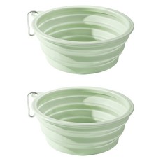 둥둥펫 반려동물 접이식 마카롱 식기 350ml, 그린, 2개