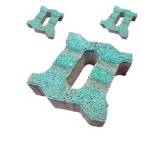 WITH BLOCK U型草皮磚人行道磚 225mm*225mm*80mm, 綠色, 3個