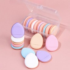 홈즈픽 메이크업 스펀지 미니 핑거 퍼프, 10개, 혼합(보라 , 하늘, 스킨, 핑크, 화이트)