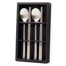 테이블아트 훈민정음 부부 수저 2벌 세트, 실버, 숟가락 2p + 젓가락 2p + 케이스, 1세트 실버, 숟가락 2p + 젓가락 2p + 케이스, 1세트