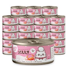 졸리캣 고양이 캔사료 젤리 참치 & 게맛살, 80g, 24개, 혼합맛(참치/게)