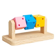 DING DONG PET 倉鼠鼻子工作立方輪玩具玩具, 1個, 木+混紡