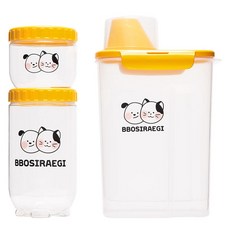 BBOSIRAEGI Pet Lock&Lock 食品儲存密封容器 3 件套, 1組, 單色