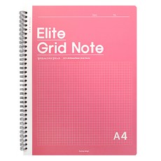 투영디자인 엘리트 스프링 그리드 절취 노트 A4, 핑크, 1개 1개, 핑크