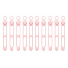 마다꾸미 실리콘 케이블타이 콘세트 선 라인 정리, 32 하트 핑크, 10개