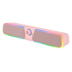 지클릭커 슈퍼히어로 RGB 블루투스 컴퓨터 사운드바, GBS10, 핑크