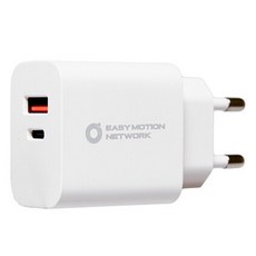 이지모션네트워크 PD PPS 25W 2포트 충전기 XY-5144-A+C, 화이트, 1개