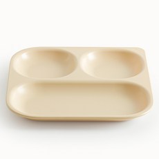 탁가온 유아용 네모 에코젠 3구 식판, 옐로우, 단품, 1개