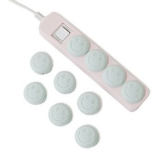 아텍스 국산 실리콘 콘센트 안전커버, 연그린, 10개