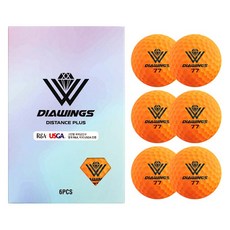 다이아윙스 고반발 비거리 전용 장타 골프공 M3 2피스 42.8mm, 오렌지 무광, 6개입, 1개