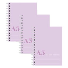 아이비스 A5스프링 노트, 퍼플, 3개