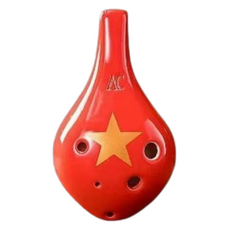 JK星空6孔中音C陶笛, 長茅斯（紅星), 單品, 1個
