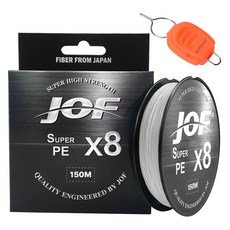 JOF Zoff Super PE 8 編織釣線 + 銀色拋線塞套裝, 白色+隨機出貨, 1組