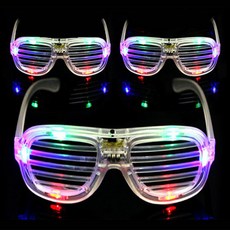 Party09 Livingda LED 百葉窗遮陽眼鏡, 白色, 3個