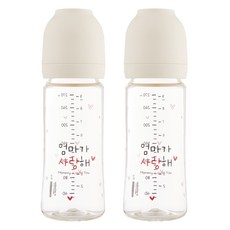 해님 유아용 낫싱 올인원 PA 엄마가 사랑해 젖병 트윈팩, 크림화이트, 270ml, 2개