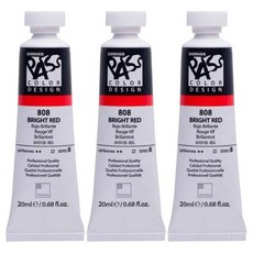 신한화구 패스컬러 튜브 물감 808번 브라이트 레드 시리즈B 3p, 20ml, 1색