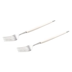 보겐 몽블랑 큐티 커트러리 디너포크, 화이트, 2개