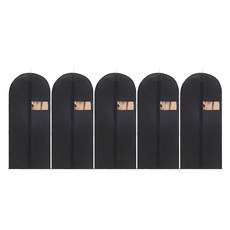 퍼니벨 코트형 오염방지 부직포 지퍼 의류커버 블랙, 5개, 1개입