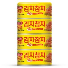 동원 김치참치 통조림, 90g, 4개
