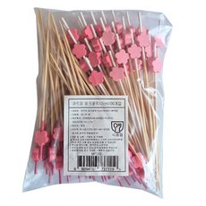 큐트미 핑크꽃 픽 12cm MP282, 1개, 100개입