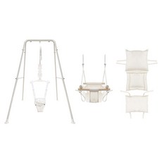 라라비 유아용 프리미엄 스윙 점퍼루 베이직 시트 + 그네 + 스마트 그네 쿠션 세트, 마리화이트(베이직시트), 아이보리(그네), 그네 쿠션(크림), 1세트