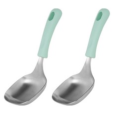 이지실리 사각 스텐 서빙스푼 요리국자, 민트, 2개