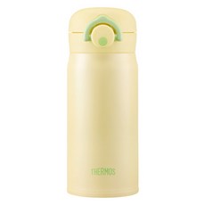 THERMOS 膳魔師 我的設計第2代按壓保溫杯 JNR-351K+圖案貼紙 隨機出貨組, Yellow Lime, 350ml, 1組