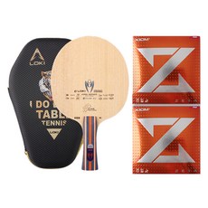 Rocky長頸鹿碳FL桌球拍+Zeta Asia桌球拍膠皮組+保護套組, 1組, 單品