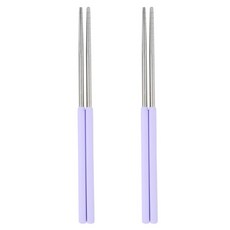 이지실리 컬러 실리콘 핸들 스텐304 진공 젓가락, 퍼플, 2개, 단품