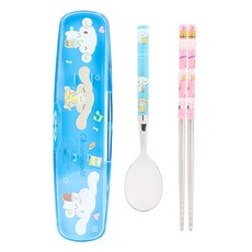 LiLFANT 幼兒款大耳狗多合一輕量真空不鏽鋼餐具透明盒組 SC8773, 混色, 勺子+筷子+箱子, 1組