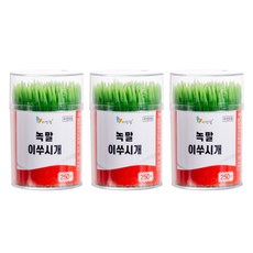 리빙웰 프리미엄 원통 녹말 이쑤시개, 3개, 250개입
