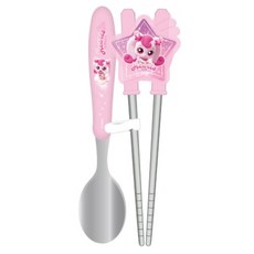 르번 아동용 슈팅스타 캐치티니핑 스푼 + 양손 교정 젓가락 세트, 하츄핑, 스푼 +  교정 젓가락, 1세트 하츄핑, 1세트, 스푼 +  교정 젓가락