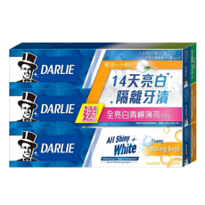 DARLIE 好來 全亮白小蘇打牙膏140g 2條 + 青檸薄荷 80g 360g 1組
