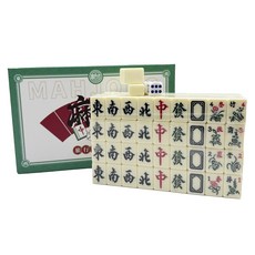 Dassamol高級迷你麻將 20mm 144入+補充牌 2入+骰子 2入組, 1組, 綠色