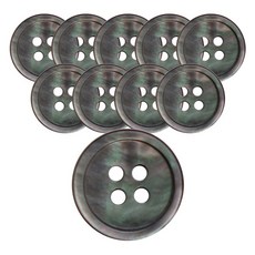 동대문단추왕 고급 리얼 자개 일반테 단추 10mm, MOP 블랙, 10개