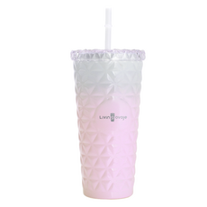 리빙오보제 그라데이션 대용량 스트로우 콜드컵, 1개, 700ml, 핑크