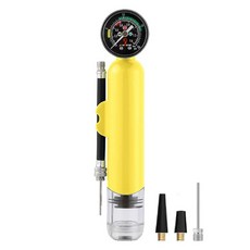 NatureSParmer 氣球足球籃球壓力計空氣壓力測量便攜式打氣筒, 黃色, 1個
