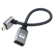 컴스마트 HDMI F to Micro HDMI M 4K 60Hz UHD 꺾임형 변환 케이블 IH687, 1개